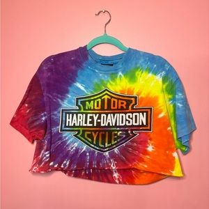 Vintage Harley Davidson Cropped T-Shirt